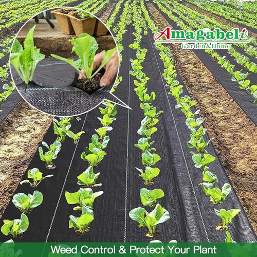 AMAGABELI GARDEN & HOME 3ft x 50ft Weed Barrier Landscape Fabric Garden Cloth Heavy Duty Weed Control Blocker Mat Gardening Ground Cover Durable Woven Geotextile Fabric Driveway Underlayment - Thumbnail 7