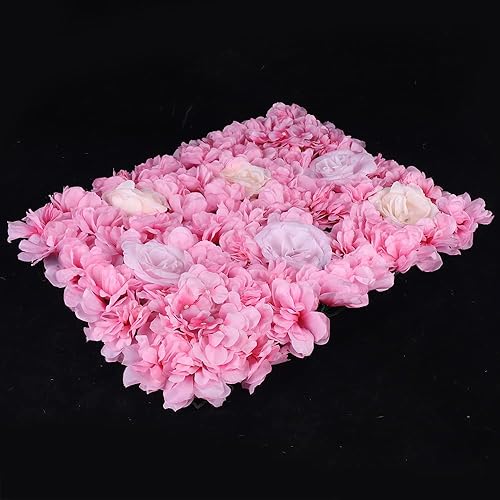 Vista 229 de 20 paneles de pared de flores artificiales, decoración de pared de 24 x 16 pulgadas, paneles decorativos de flores de hortensias para el hogar, 20