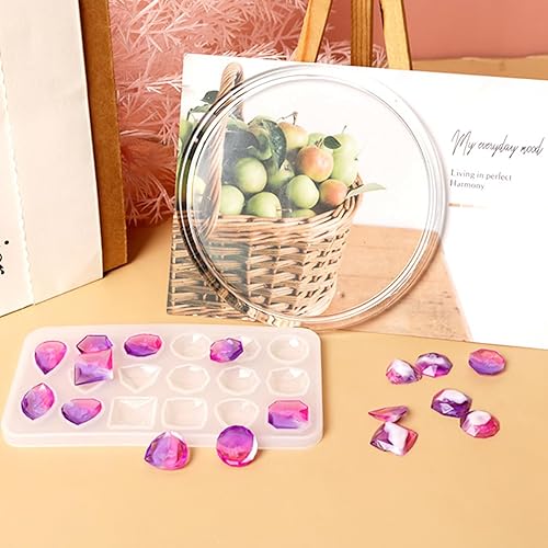Miniatura 5 de 4 moldes de silicona para piedras preciosas, moldes de resina transparente, moldes de fundición de joyería para hacer manualidades, aretes,