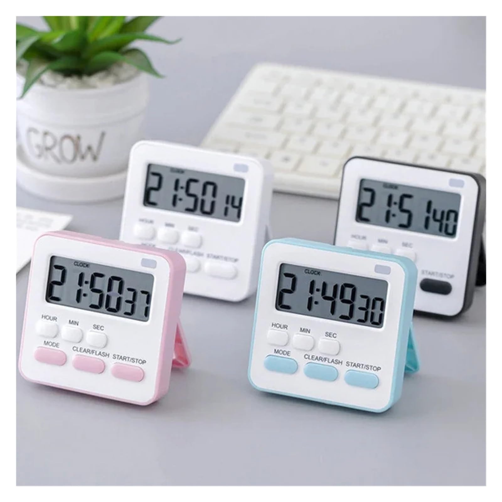 minutnik, With Light Timer Cooking Kitchen Sport Study Game With Magnetic Countdown Alarm Clock(Pink)