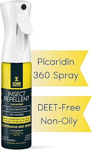 Miniatura 5 de Picaridin Super Bundle Toallitas repelentes de insectos sin perfume (80 ct), espray continuo de Mistosol más tres aerosoles de viaje de 1 oz