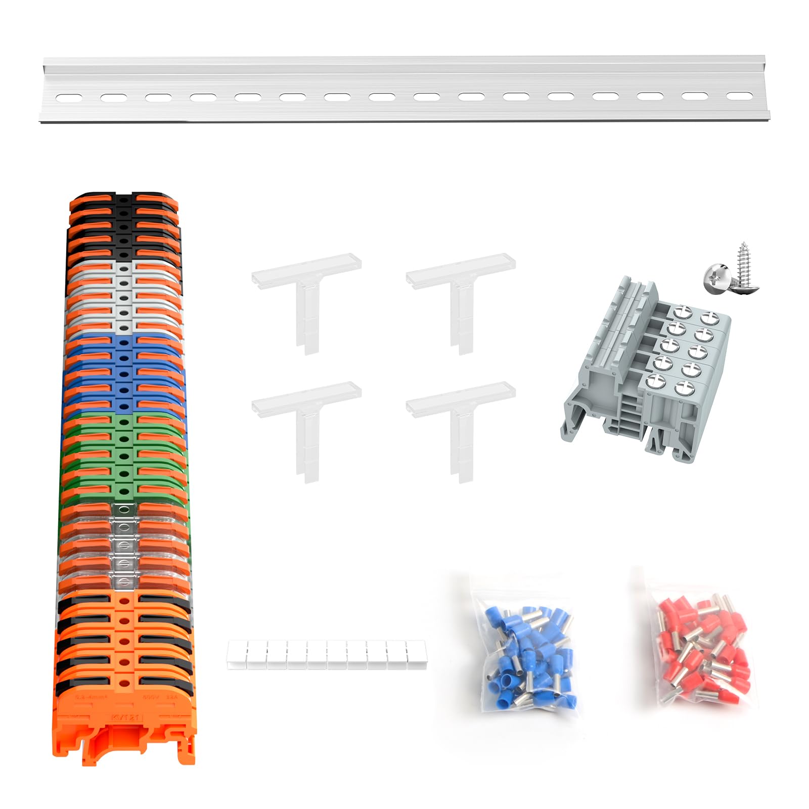 Snapklik.com : KV121 Terminal Block Kit, 600V 32A 24-12 AWG Compact ...
