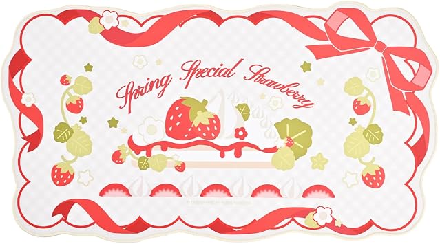 GeekShare Mouse Pad with Stitched Edge, Non-Slip Rubber Base Large Gaming Mouse Pad, Cute Washable Mousepad for Gaming Home Office Work - Strawberries with Cream