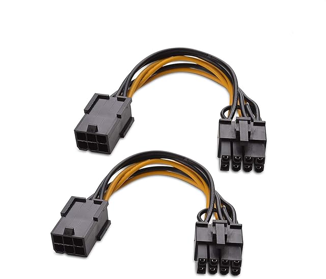 Cable Matters (2-Pack) 6-Pin PCIe to 8-Pin PCIe Adapter Power Cable - 10cm