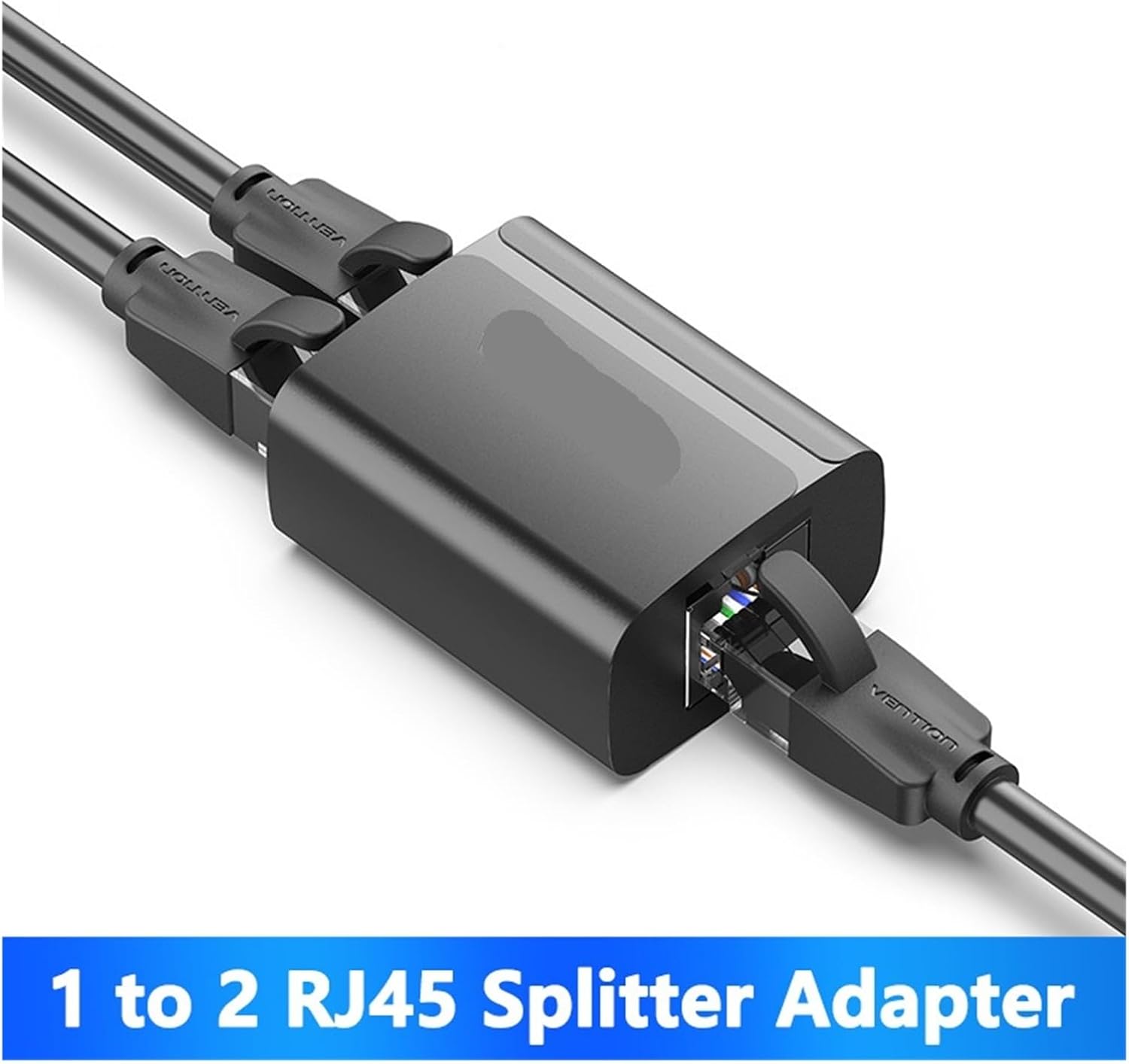 RJ45 Splitter Connector Adapter 1 to 2 Way Ethernet(2 Pack-Black)