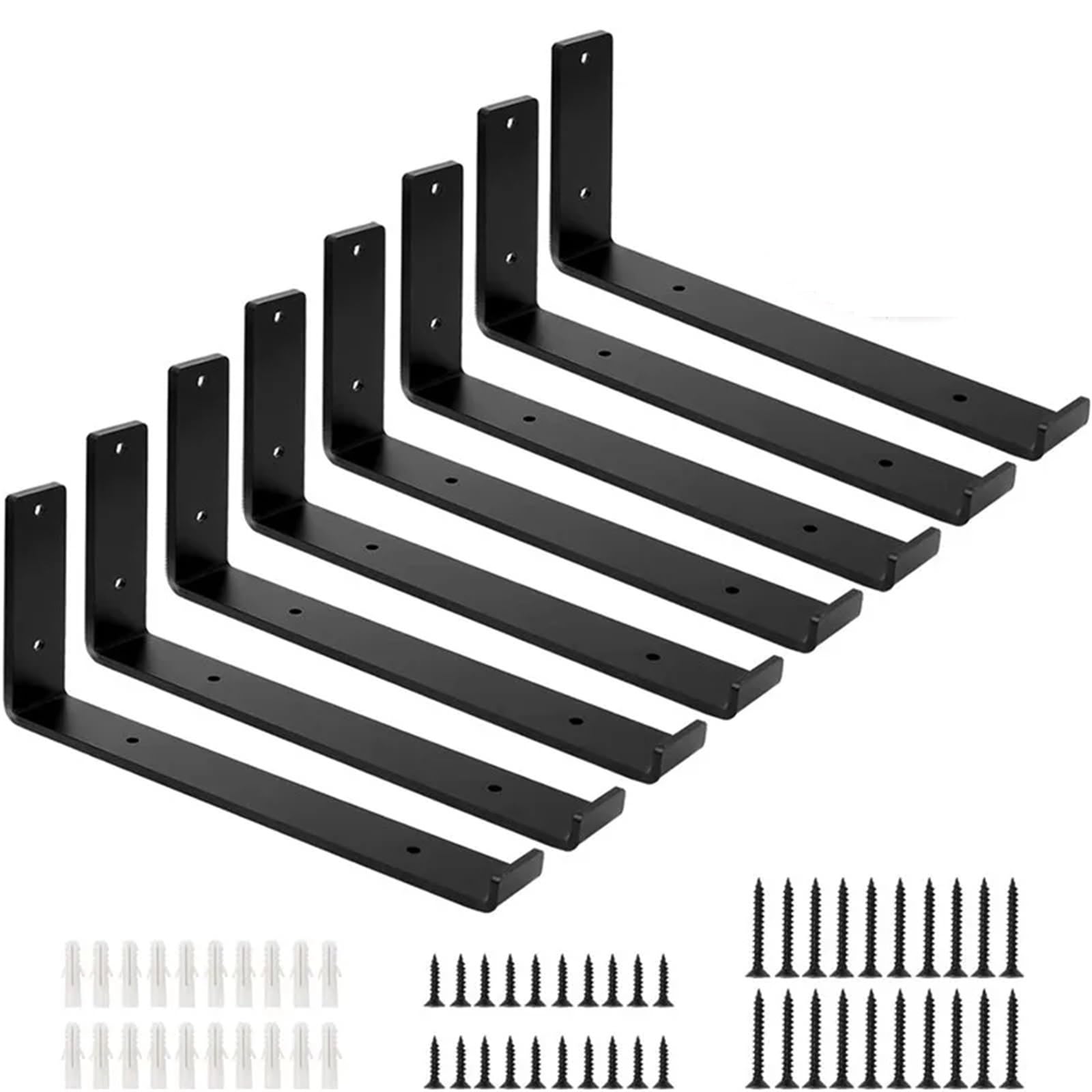 Mlyvax 30Cm 6Pcs 6Pcs Wall Mounted Iron Shelves Heavy Duty Industrial Deco Angle Bracket Corner Brace Support Desk Shelf Furniture Holder