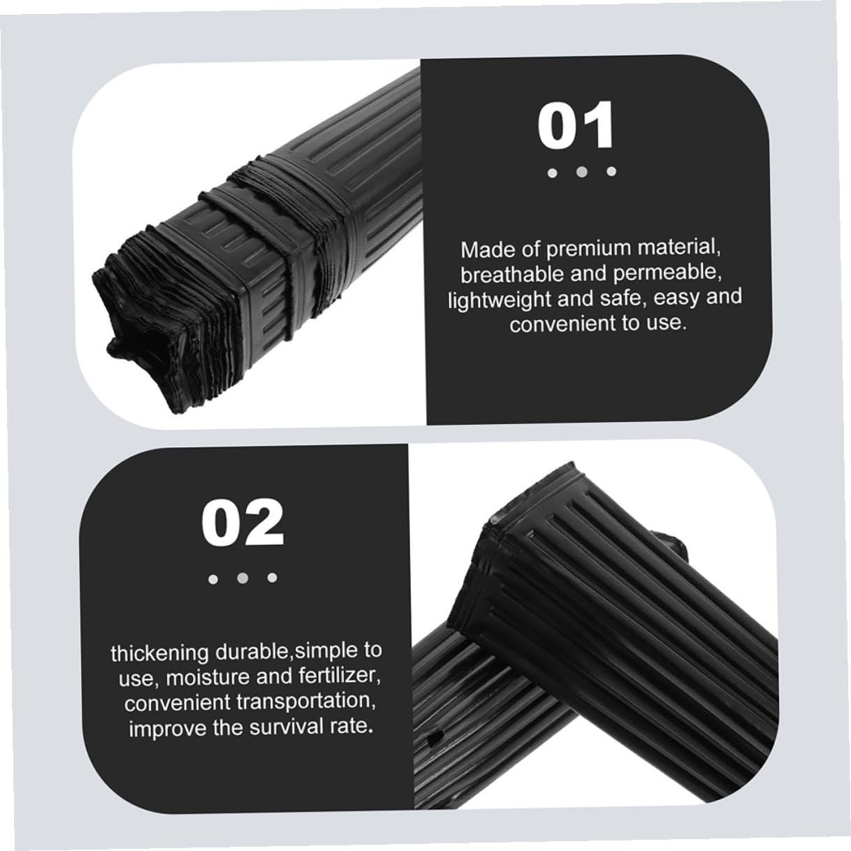 BETOOKY 60pcs Black Tall Nursery Planting Bags for Citrus Seedlings 10x30cm Thickened Non-deformable Garden Starter Pots for Tree Cultivation