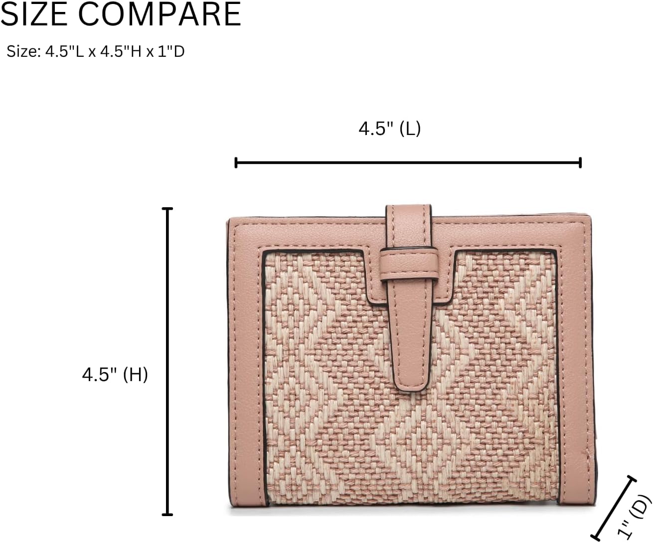 JEN & CO. Bessie Bifold Wallet Women Vegan Leather Credit Card Holder Coin Purse Change Pouch for Women (Diamond-Ivory)