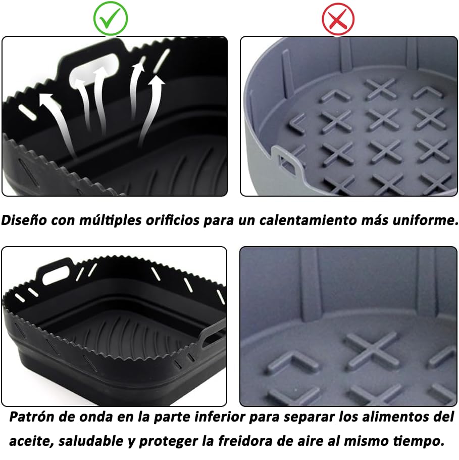 Stampo in silicone per friggitrice ad aria calda Philips Dual Basket Airfryer 3000 serie 6L/3L, friggitrice ad aria calda in silicone, accessorio per Philips Airfryer 3000 Dual Basket (tipo 2