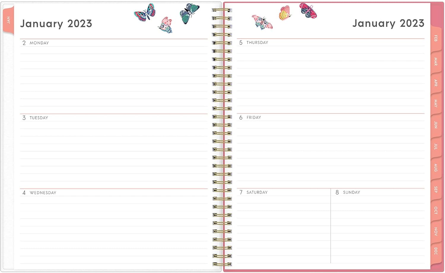 Blue Sky 2023 Weekly and Monthly Planner, January - December, 8.5" x 11", Frosted Cover, Wirebound, Fly By (140195)