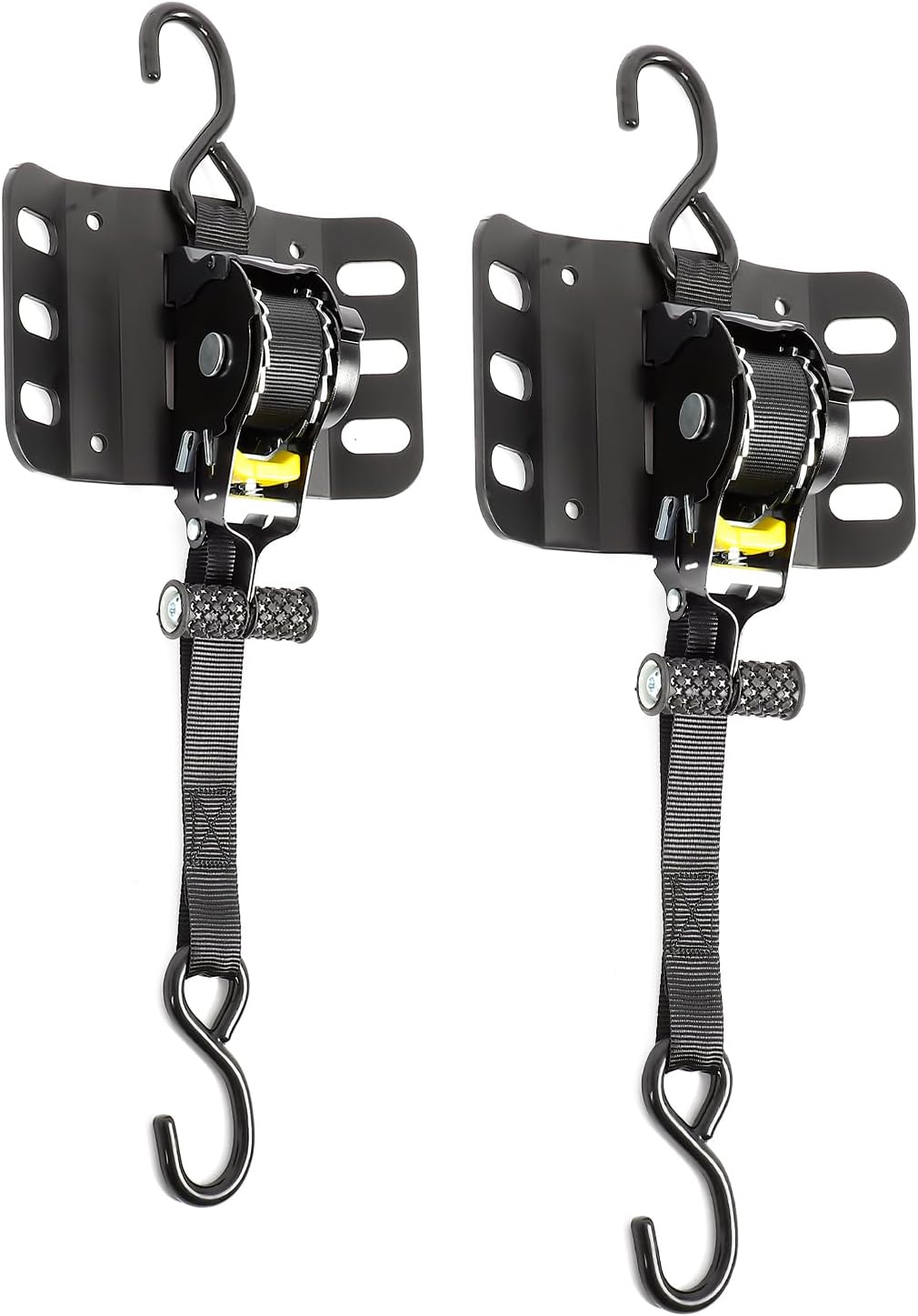 2PCS Retractable Ratchet Straps for 2015–2025 Ford F150 Accessories, Heavy Duty Auto Retract Tie Down Straps Replacement with Locking System, Retractable Truck Bed Ratchet Straps