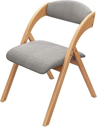 QQXX Silla plegable de madera con respaldo, cómoda silla de comedor sillas plegables con asientos acolchados, silla plegable de madera portátil para