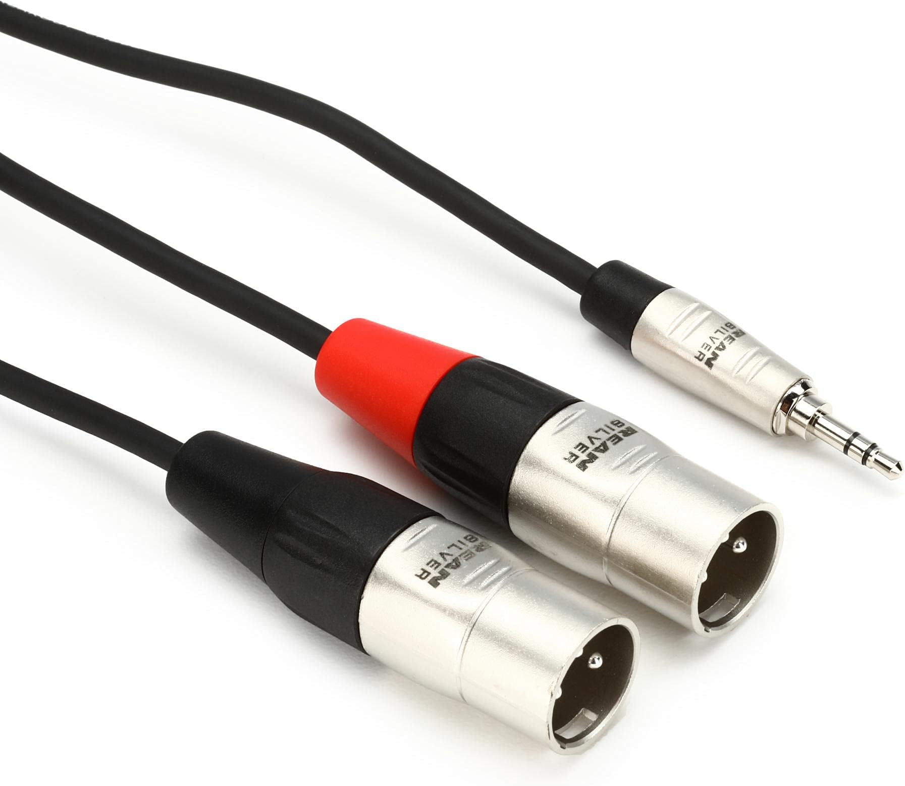 Hosa HMX-003Y Pro Stereo Breakout, REAN 3.5 mm TRS to Dual XLR3M, 3 Feet