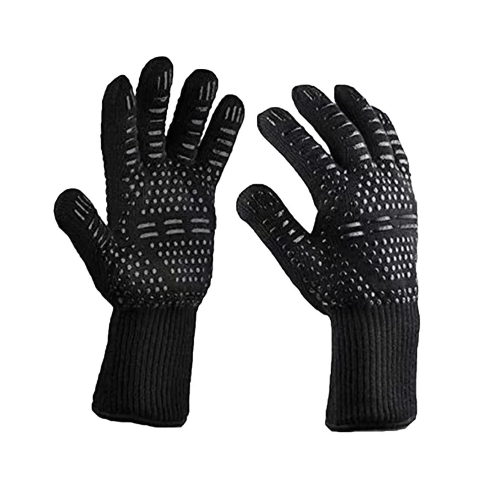 Guantes Para Barbacoa Guantes bicapa resistentes a altas temperaturas, guantes for asar, manoplas antideslizantes de silicona for horno, resistencia al desgaste, barbacoa, cocinar y hornear Para Asar,