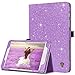 BENTOBEN Samsung Galaxy Tab A 8.0 (2015) Case, Slim Lightweight Glitter Sparkly Bling Flip Folio PU Leather Stylus Holder Auto Sleep/Wake Protective Smart Cover for Galaxy Tab A 8.0 SM-T350, Purple