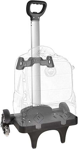 Carrito de mochila, carrito con ruedas de aleación de aluminio, carrito plegable para mochila escolar, carrito de equipaje de 6 ruedas con protector