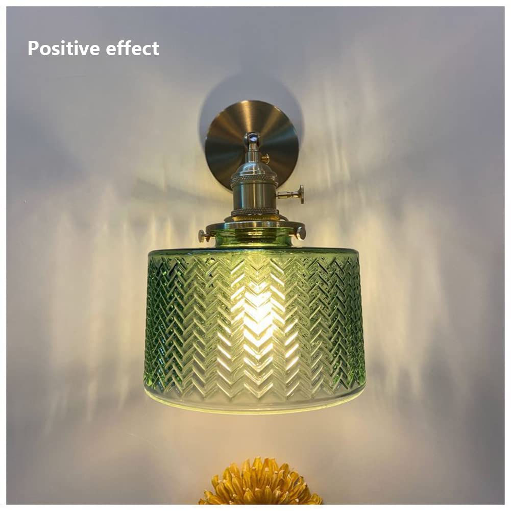 Lampada da parete in vetro con braccio oscillante e interruttore, paralume moderno stile Edison, per camera da letto, soggiorno, cucina