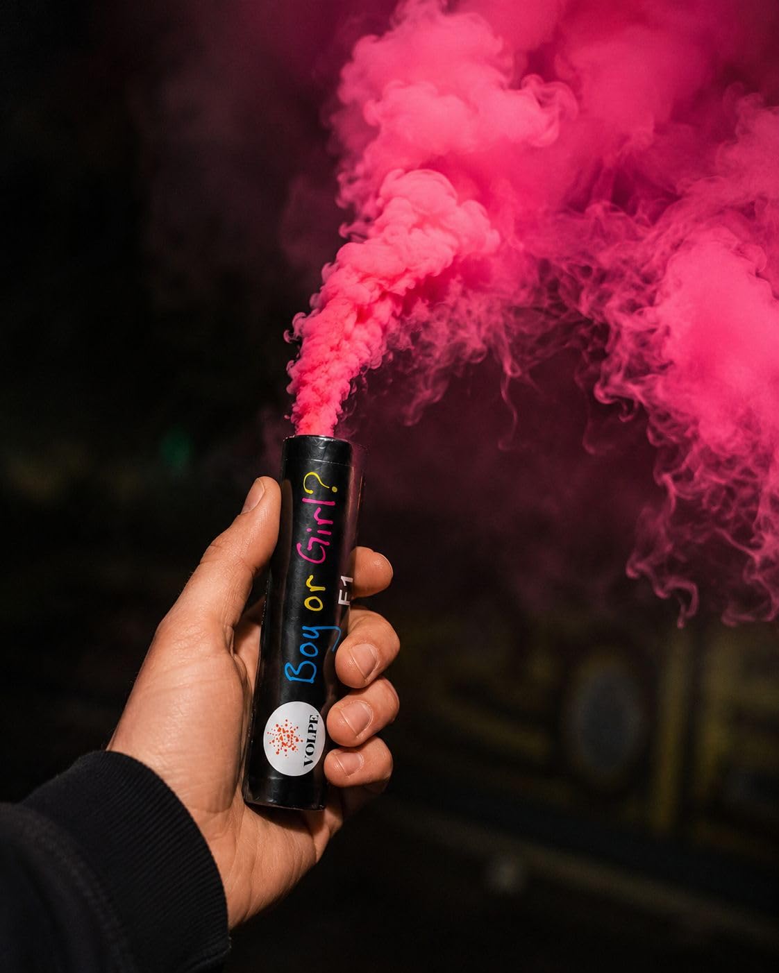 Gender Reveal Fumogeni Azzurro o Rosa – Kit 4 Pezzi Made in Italy – Effetto Fumo per Baby Shower e Annuncio Nascita – Cat.1 – Boy or Girl Party Smoke Bomb (Rosa)