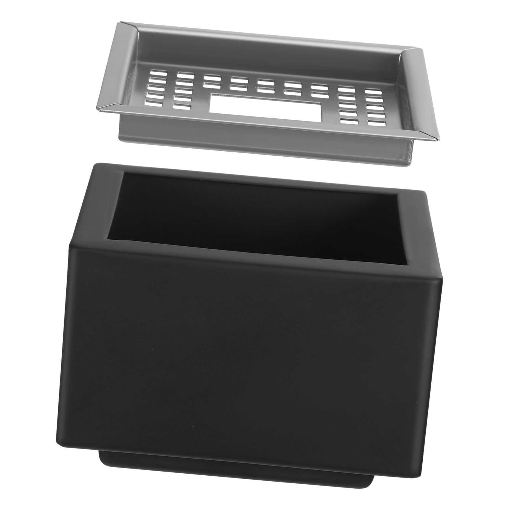 Cendrier carré anti-cendres volantes et coupe-vent en acier noir Uonlytech