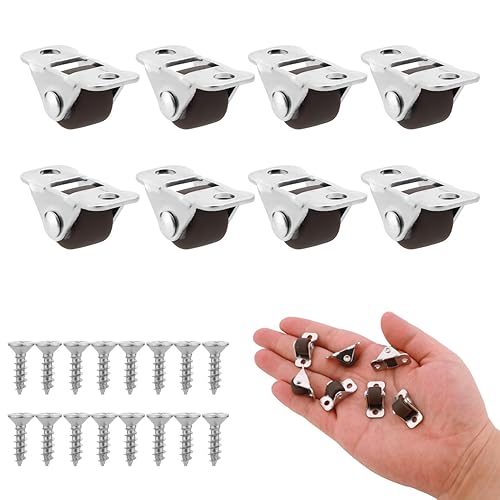 Miniatura 8 de 8 ruedas giratorias de 1.25 pulgadas de perfil bajo, ruedas de goma pequeñas fijas con rodamiento de bolas silenciosas, ruedas pequeñas para muebles