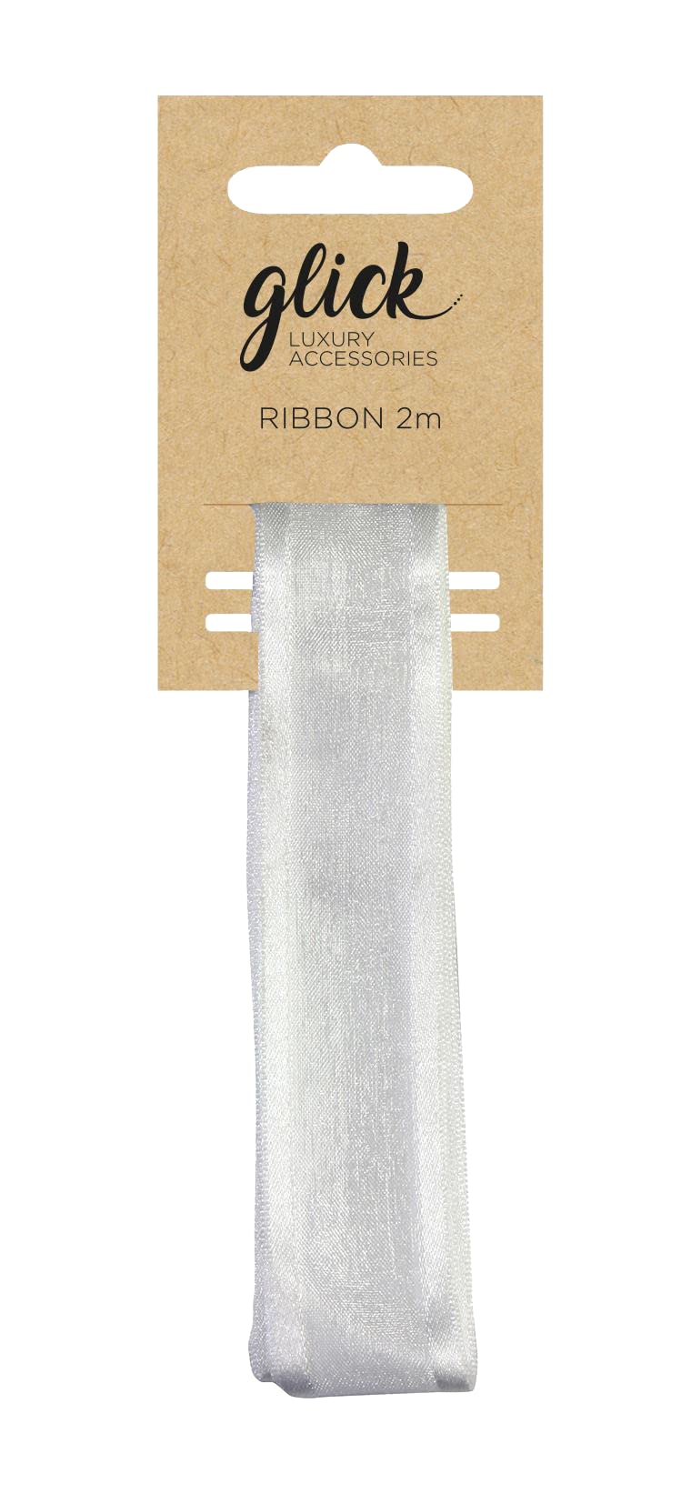 Glick Luxury 2 Metres White Satin Edge Ribbon for Gift Wrapping, Arts & Crafts
