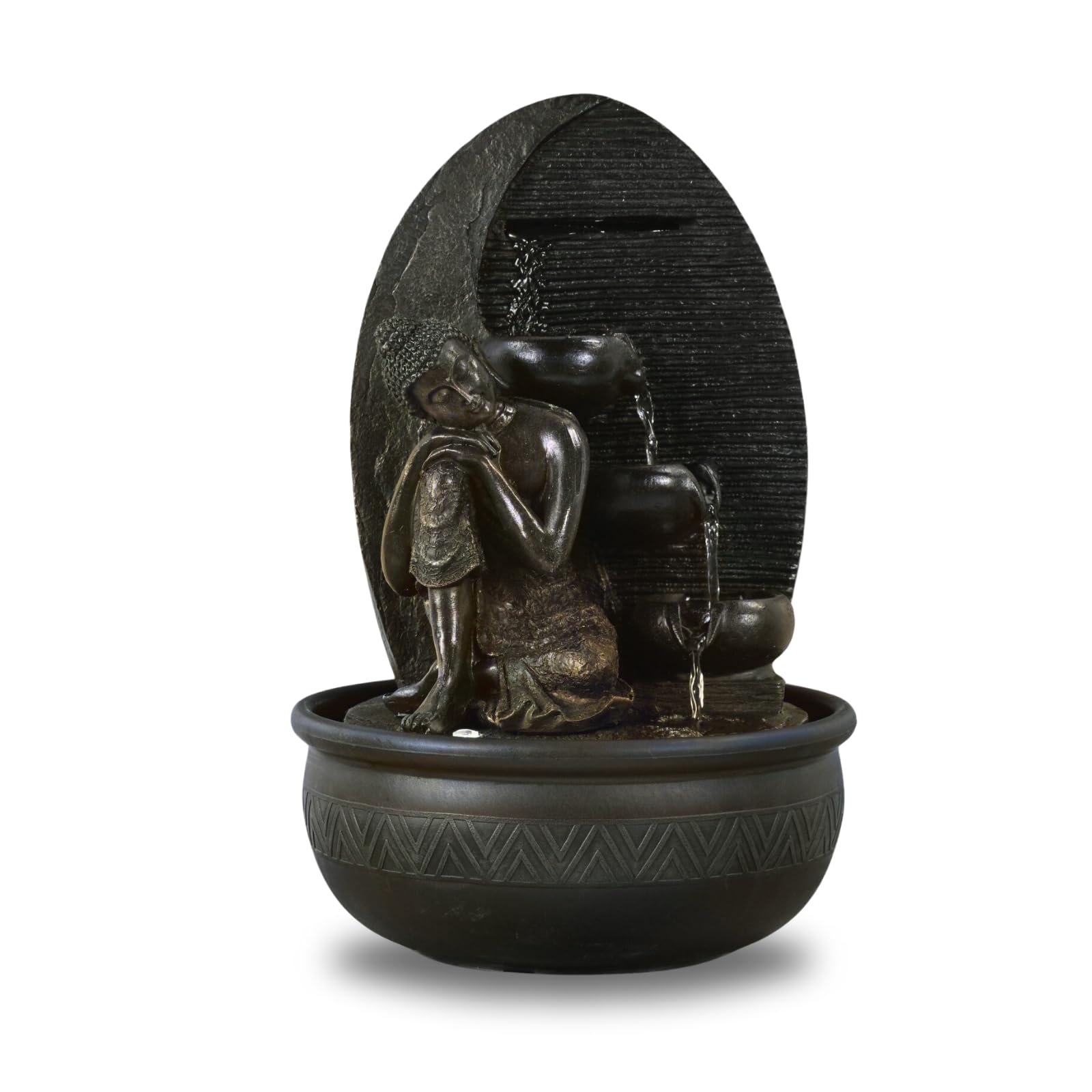 Zen'Light Bouddha Grace Fontanna, Żywica, Brązowy, 26 x 26 x 40 cm