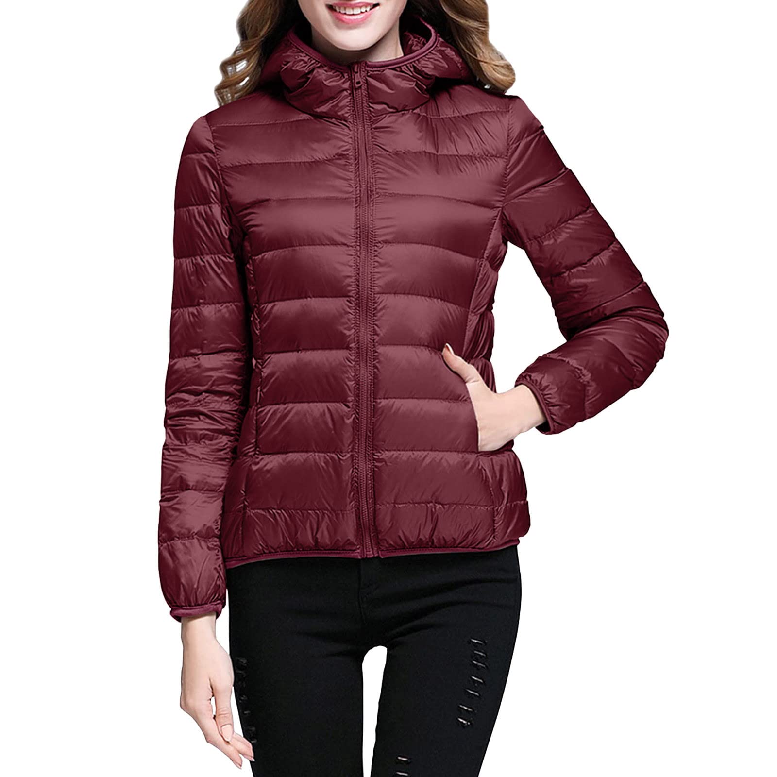 Frauen Warme Wasserdichte Leichte Jacke Mit Kapuze Winddichter Wintermantel Mit Recycelter Isolierung Winter Schlank Kurz Mit Kapuze Warme Weiße Keine compatible with Macht Den
