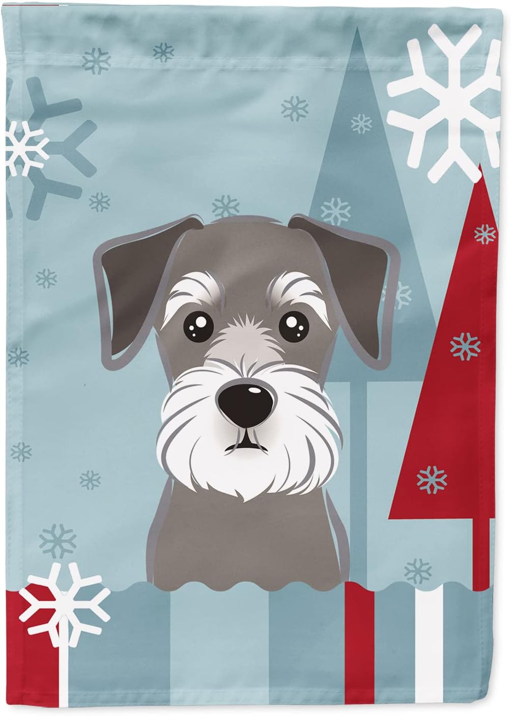 Caroline's Treasures BB1702CHF Winter Holiday Schnauzer House Flag Large Porch Sleeve Pole Decorative Outside Yard Banner Artwork Wall Hanging, Polyester, House Size, Multicolor