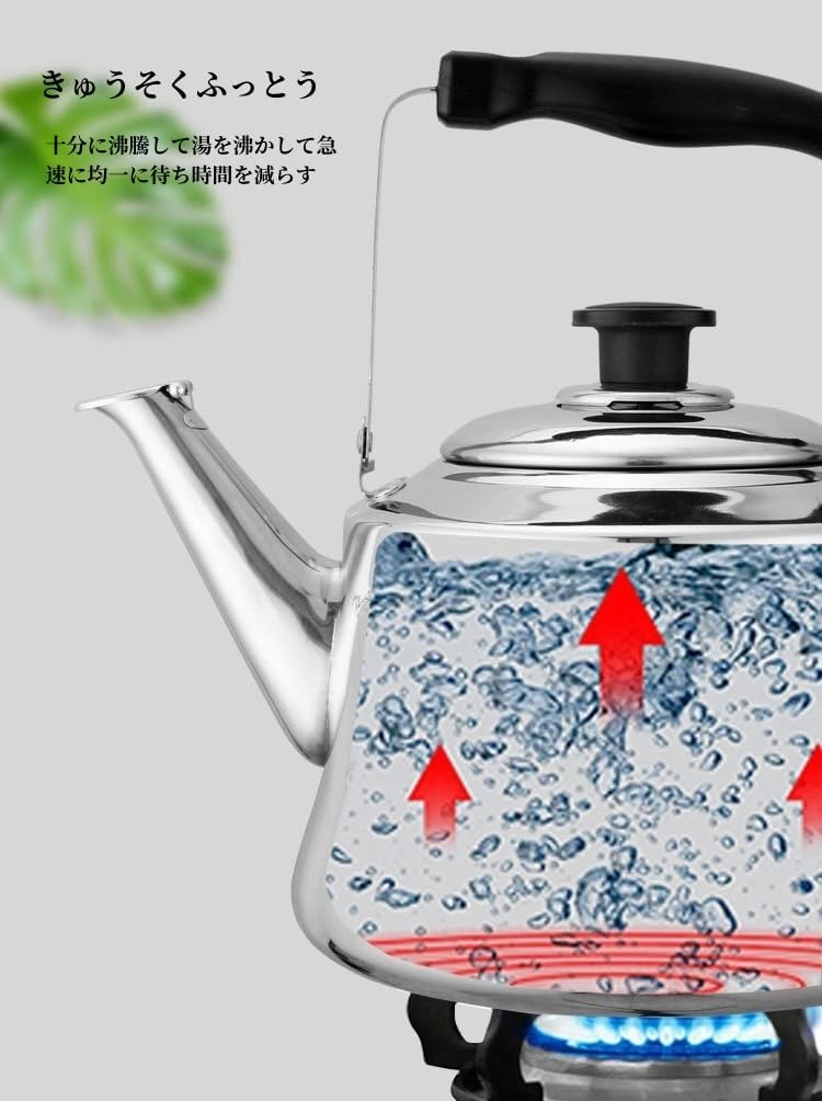 SLLS やかん ステンレスケトル 笛吹きやかん 大容量 3L 4L 5L 6L 7L IH対応 ガス火 オール熱源対応 広口 沸騰