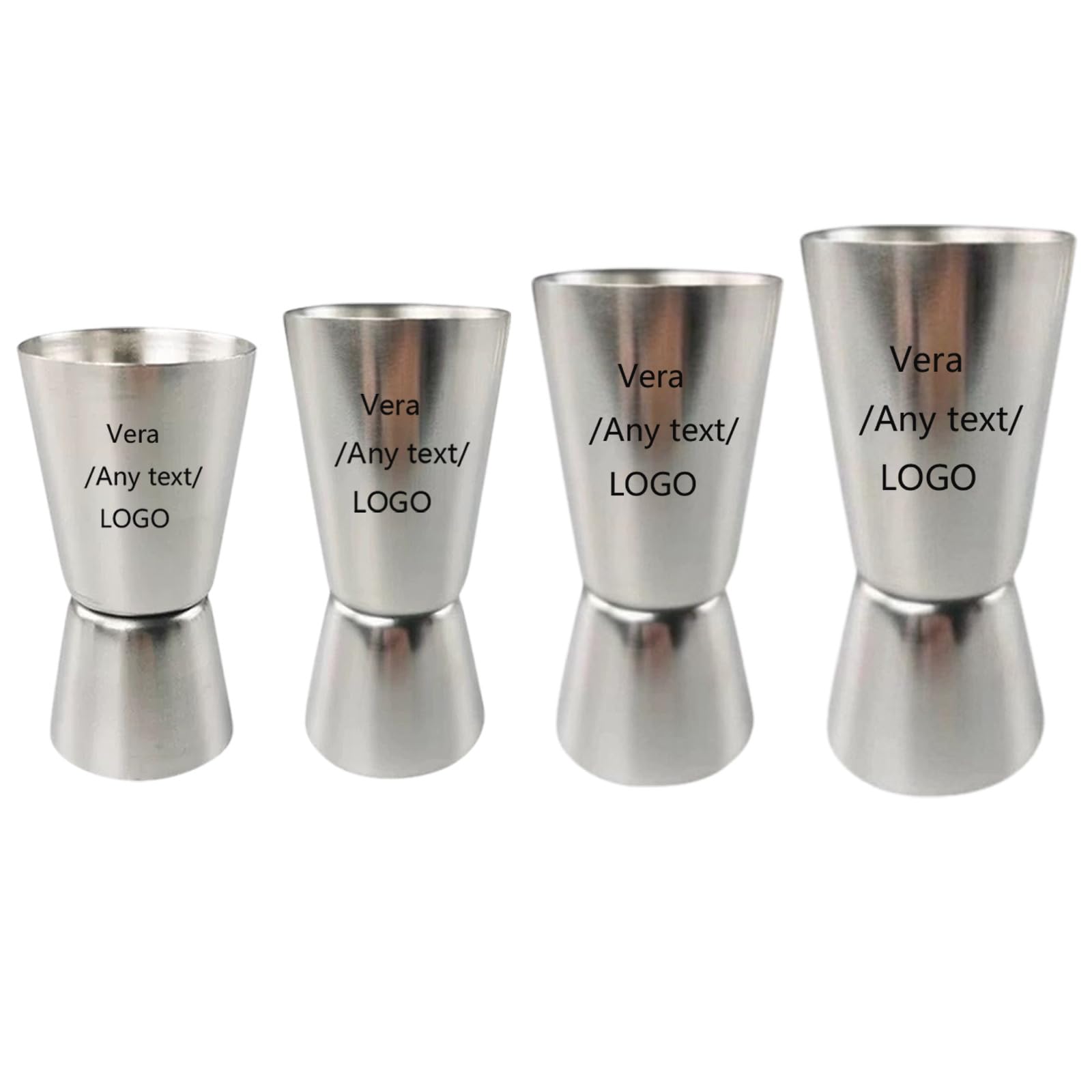 Personalised Stainless Steel Cocktail Jigger wiht Name - Dual Spirit Measuring Cup for Home Bar - Single & Double Shot Measure,15/30ml to 30/60ml (3, 15/30ml)
