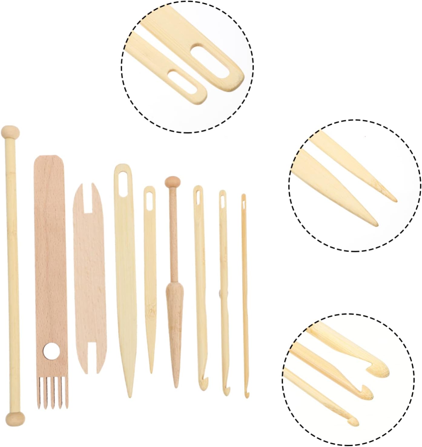 Hohopeti DIY Knitted Tools 1 Set Wooden Weaving Loom Tools Knitting Loom Accessory Stitch Counters Knotting Kit Crochet Hook Set
