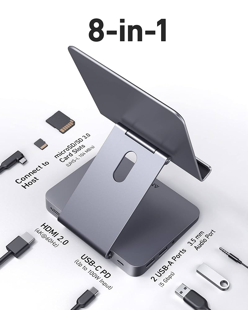 ANKER 551 USB-C Hub 8in1タブレットスタンド 中古 Amazon.com: Anker USB C Hub for iPad (Gray), 6-in-1 with 4K