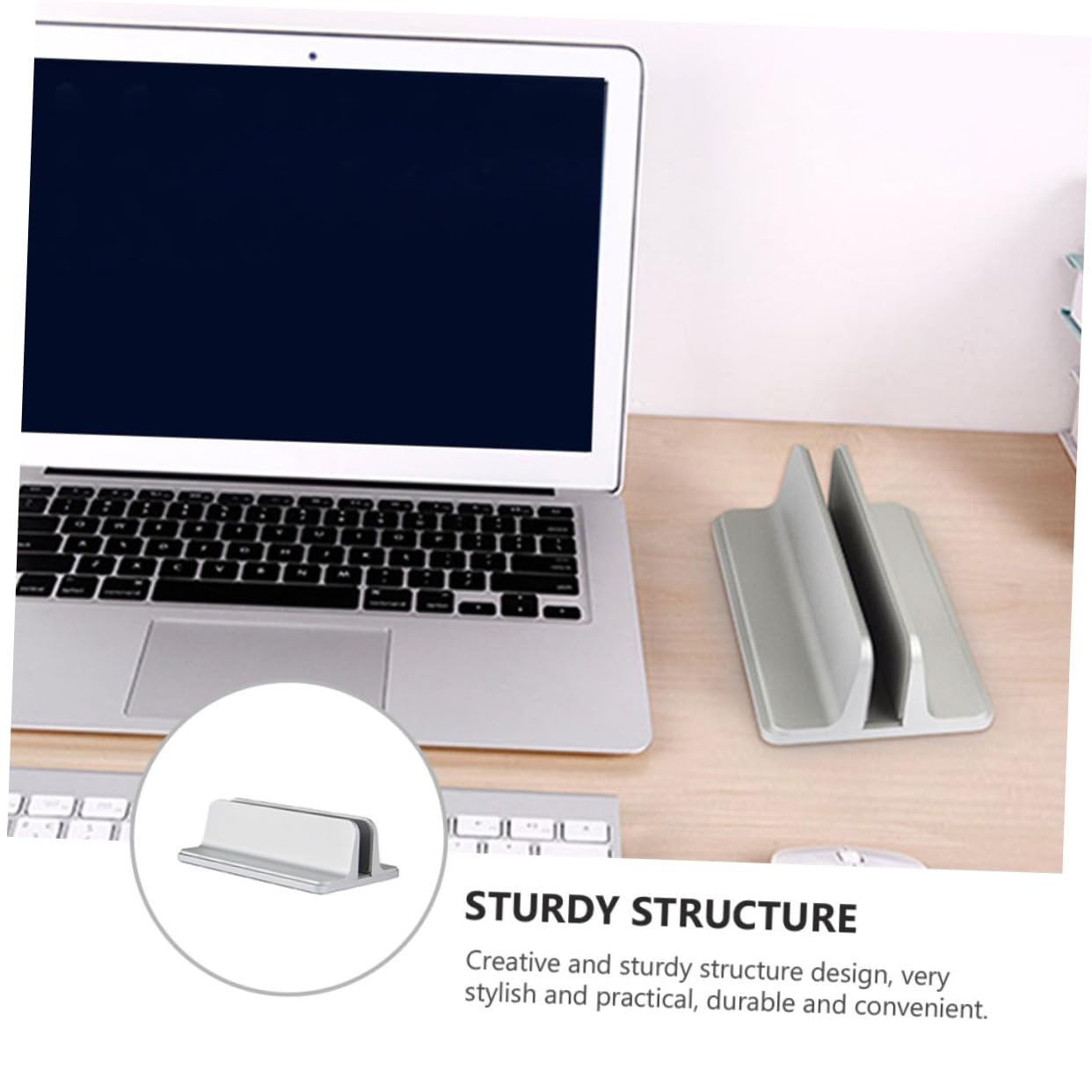 SHINEOFI Soporte Vertical para Laptop de Aleación de Aluminio Base para Ordenador Portátil Diseño Ergonómico y para Oficina y Estudio