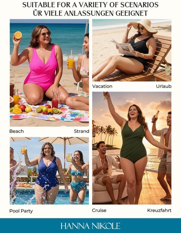 Hanna Nikole Badpak voor dames, grote maten, buikweg, badjurk, push-up, badmode, eendelige strandjurk, crossover badkleding met zwemshorts, zacht zwempak, verstelbare strandmode, Roze bloemen op