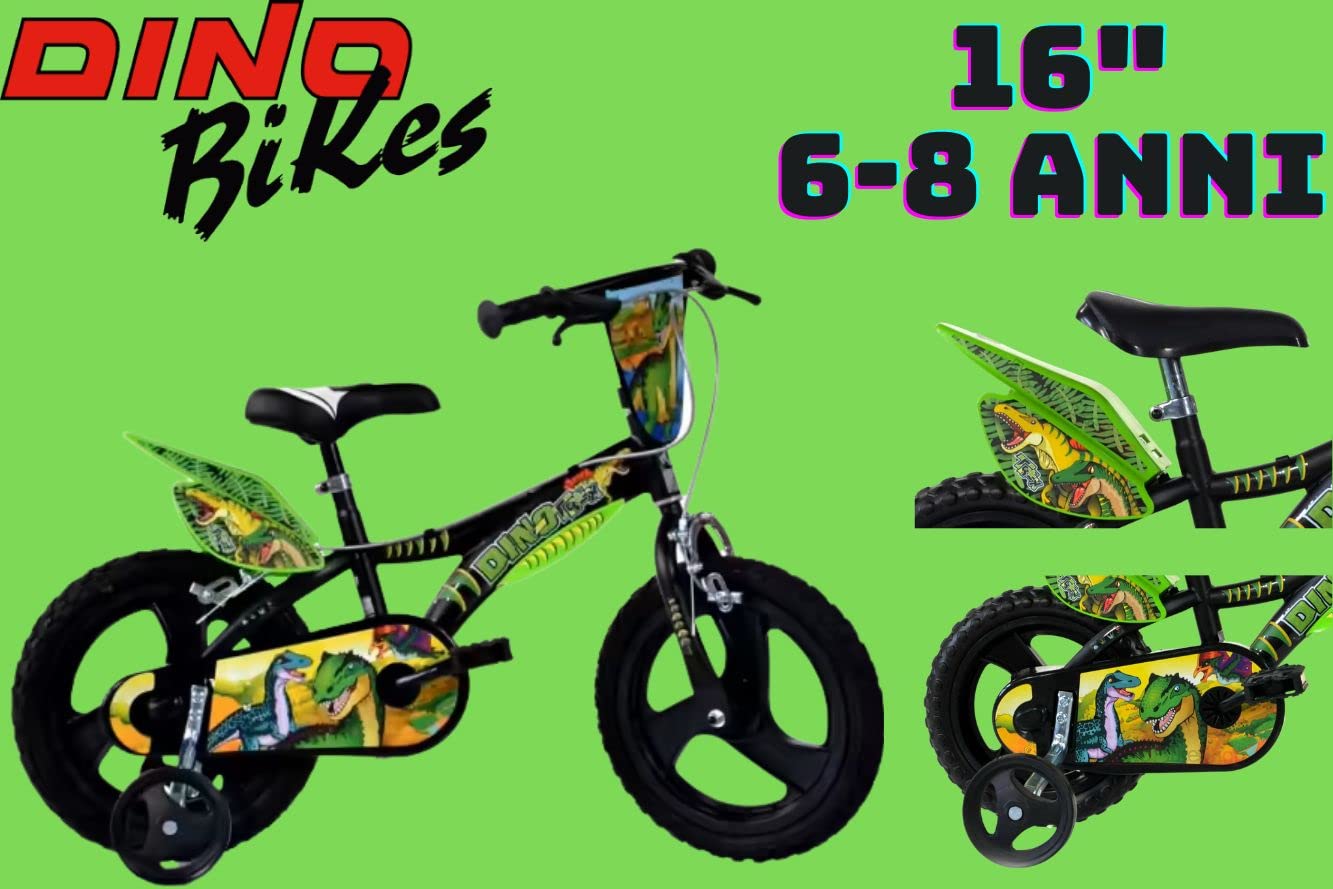 Bici per Bambino Bicicletta Dino Bikes Dinosaur Dino T Rex - Taglia 16"