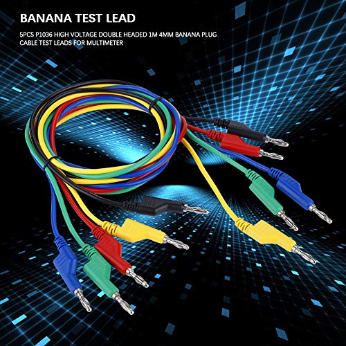 SJSP P1036 5PCS Cavo di Test multimetro con Spina a Banana da 1 m 4 mm ad Alta Tensione