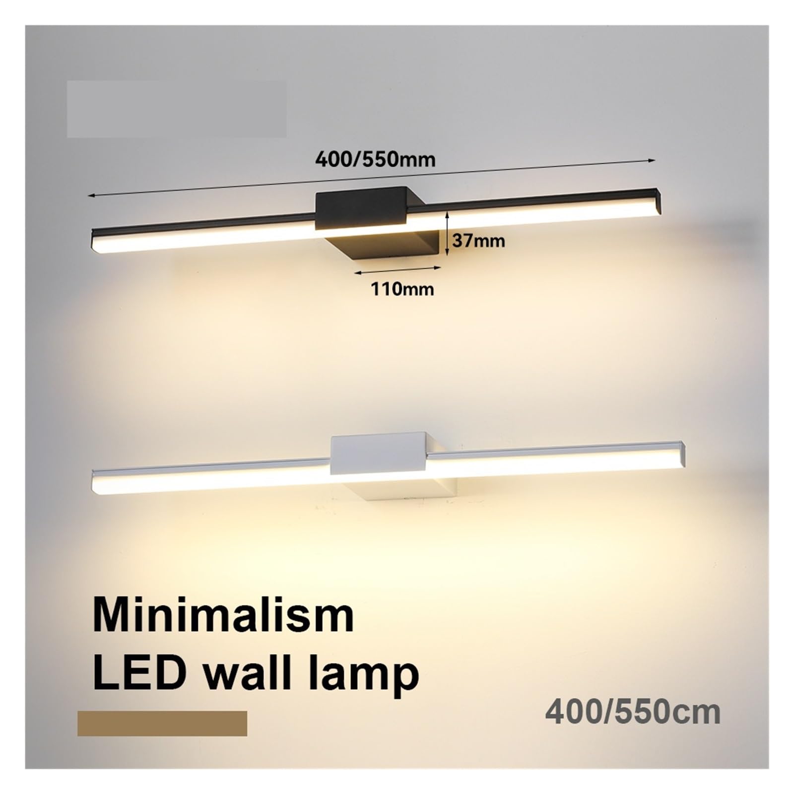 Oświetlenie ścienne LED, lampa dekoracyjna do kinkietu, wnętrze salonu do malowania portretów(Warm 2700-3500K,BLACK_80CM)