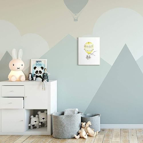 Miniatura 9 de The Kids Room by Stupell - Lienzo decorativo para pared, diseño de elefante de dibujos animados en globo aerostático, zoológico, 16 x 20 pulgadas,