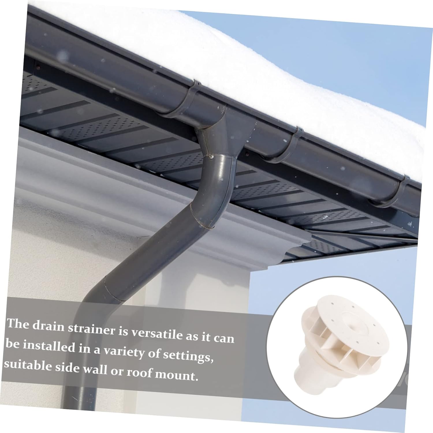 Downspout Siphon Drain Fitting Easy Install Rainwater Diverter for Gutter Systems Roof and Side Wall Mount for Efficient Drainage