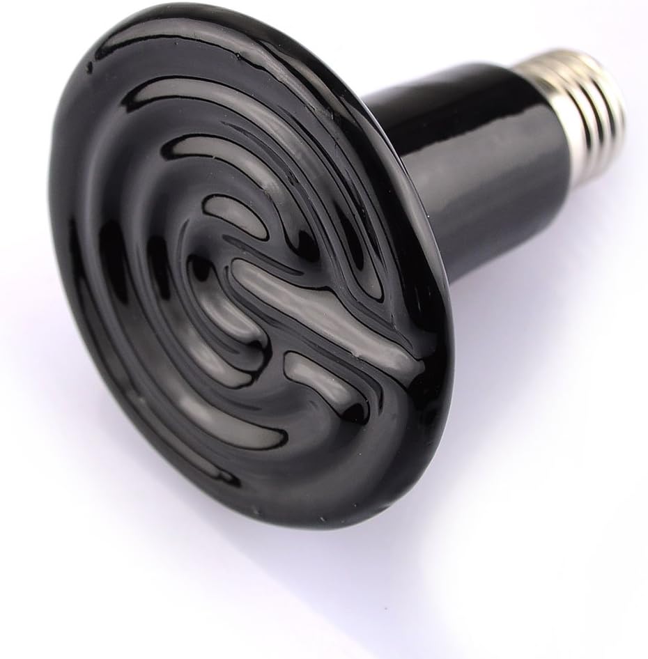 Pecute 50W 110V Black Infrared Ceramic Natural Heat Emitter Appliances Lamp Bulb Reptile Pet Coop Grow Light Breeding Heater Lamp