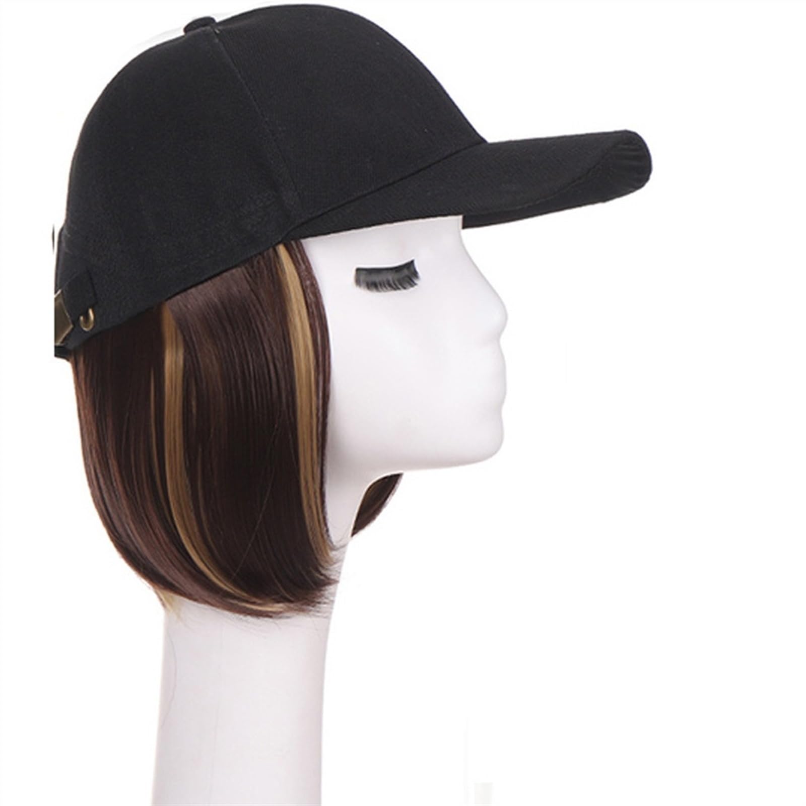 Hat Wig Women Baseball Cap Hair Extension Synthetic Short Straight 6\