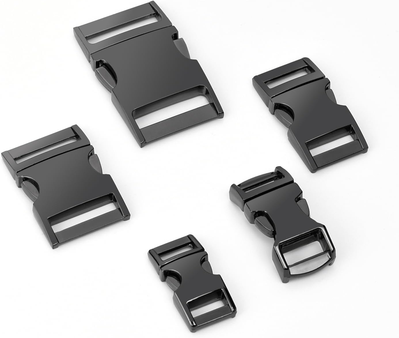 CooBigo Metal Side Release Buckle Webbing Buckle Paracord Bracelet Clasps for Leather Strap Dog Collars Harness Belt - Image 6