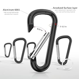 sprookber 2.28 Small Carabiner Clip Keychain, D Ring Caribeaner Clip, Key Clip Caribeener, Keychain Clip Snap Hook for Belt Buckle, Multipurpose, Set of 20 Pack
