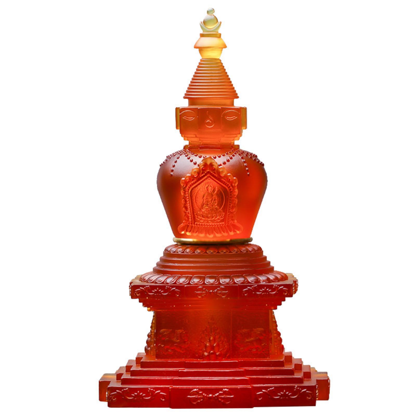 Stupa de reliques ésotériques émaillées de 21,3 cm pour autel