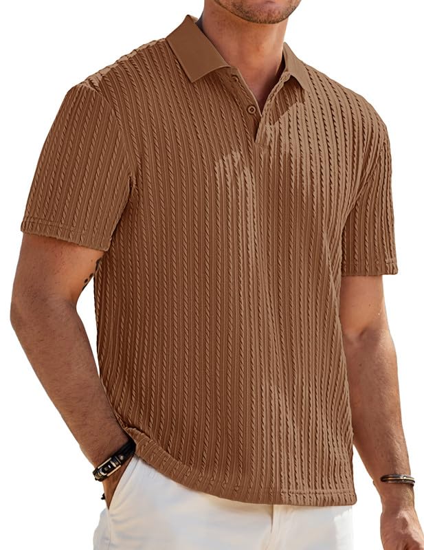 Elegancity Herren Poloshirts Kurzarm Einfarbig Strick Sommer Golf Shirt Freizeit T Shirts Regular Fit Urlaub Polohemd S-3XL