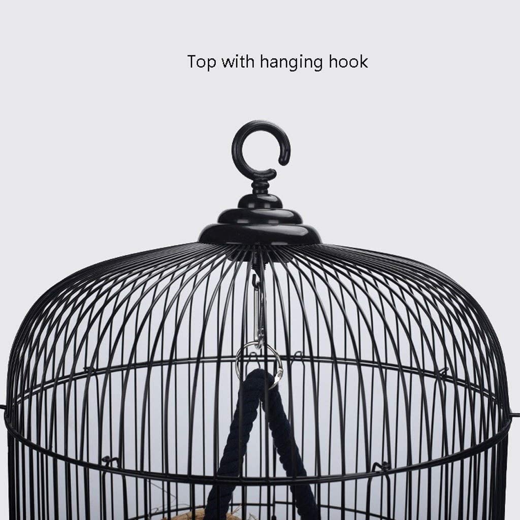 Vogelkäfig, rund, großer Vogelkäfig aus Metall, integriertes Bodenbecken-Design, Vogeltransporter für den Heim- und Außenflug, Vogelkäfig, neuartiges Design