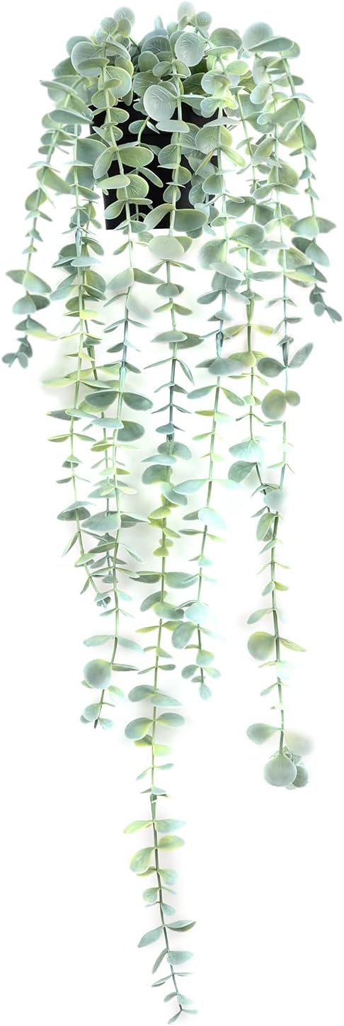BACAMA Hanging Vine Plant Artificial Fake Potted Trailing Decor Lifelike Greenery for New Home Decoration 1PCS Light Green