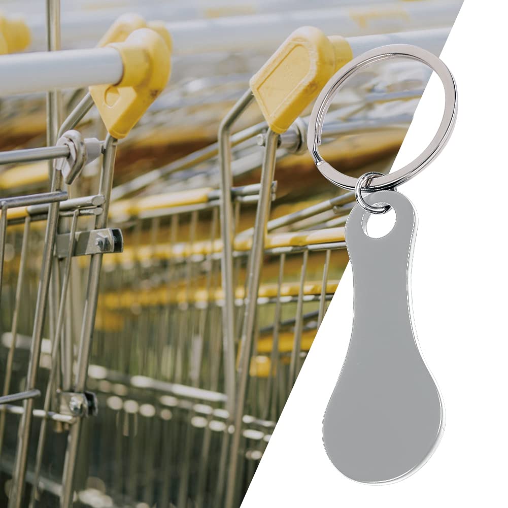 JAWSEU 2PCS Gettoni per Carrello della Spesa Portachiavi, Portachiavi di rimozione del Carrello della Spesa in Metal, Chiave di Rilascio del Carrello della Spesa