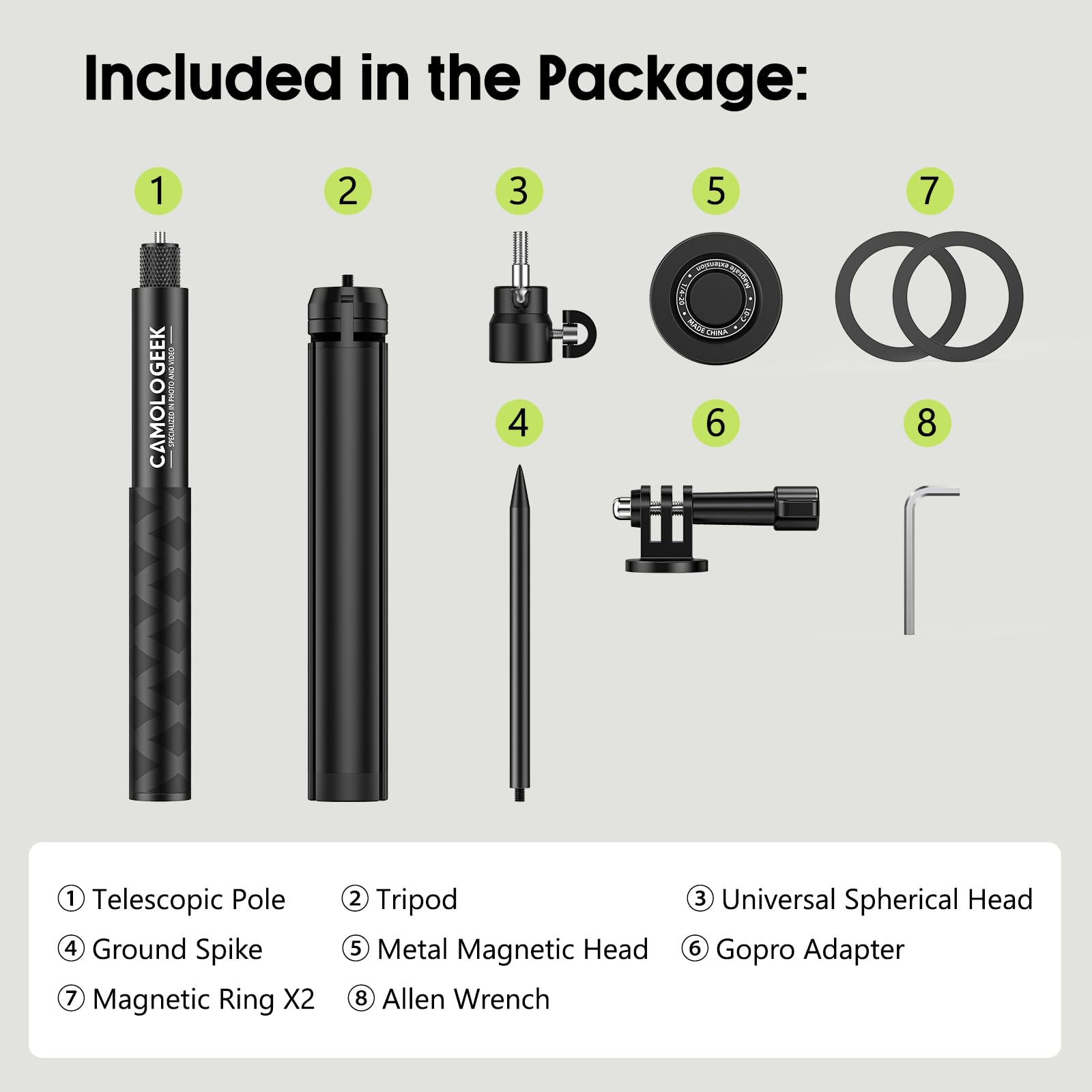 Bastone da golf magnetico 4 in 1 in alluminio N52 per selfie con picchetto e vite da 1/4", supporto per telefono da golf per registrazione swing da golf, compatibile con Magsafe iPhone 16 15 14 13 12