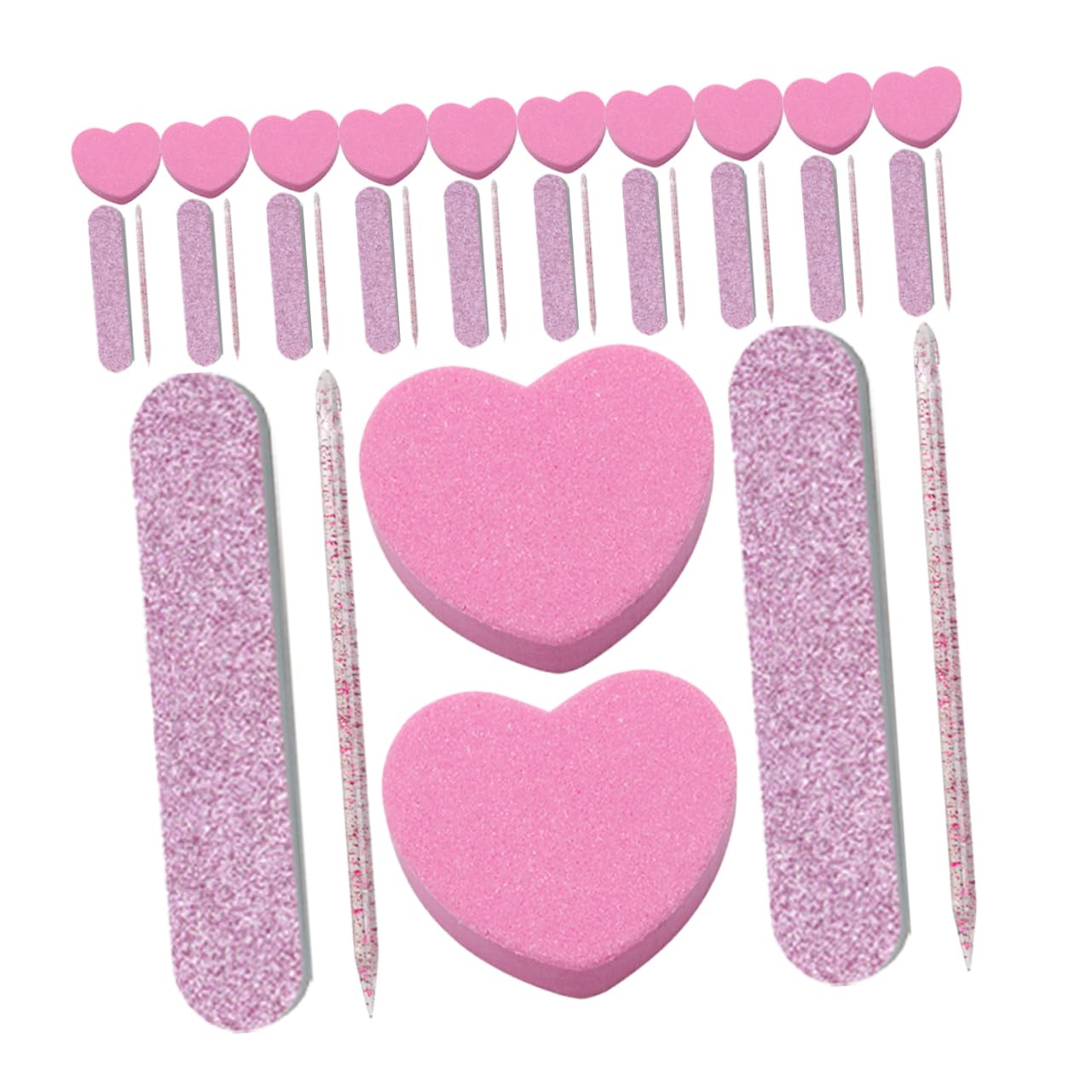 Healeved 80sets Strumenti Per Manicure e Pedicure Con Blocchi Buffer e Limette Per Unghie Kit Leggero e Compatto Per Professionisti e Uso Personale Include Limetta Forma Di Cuore Per